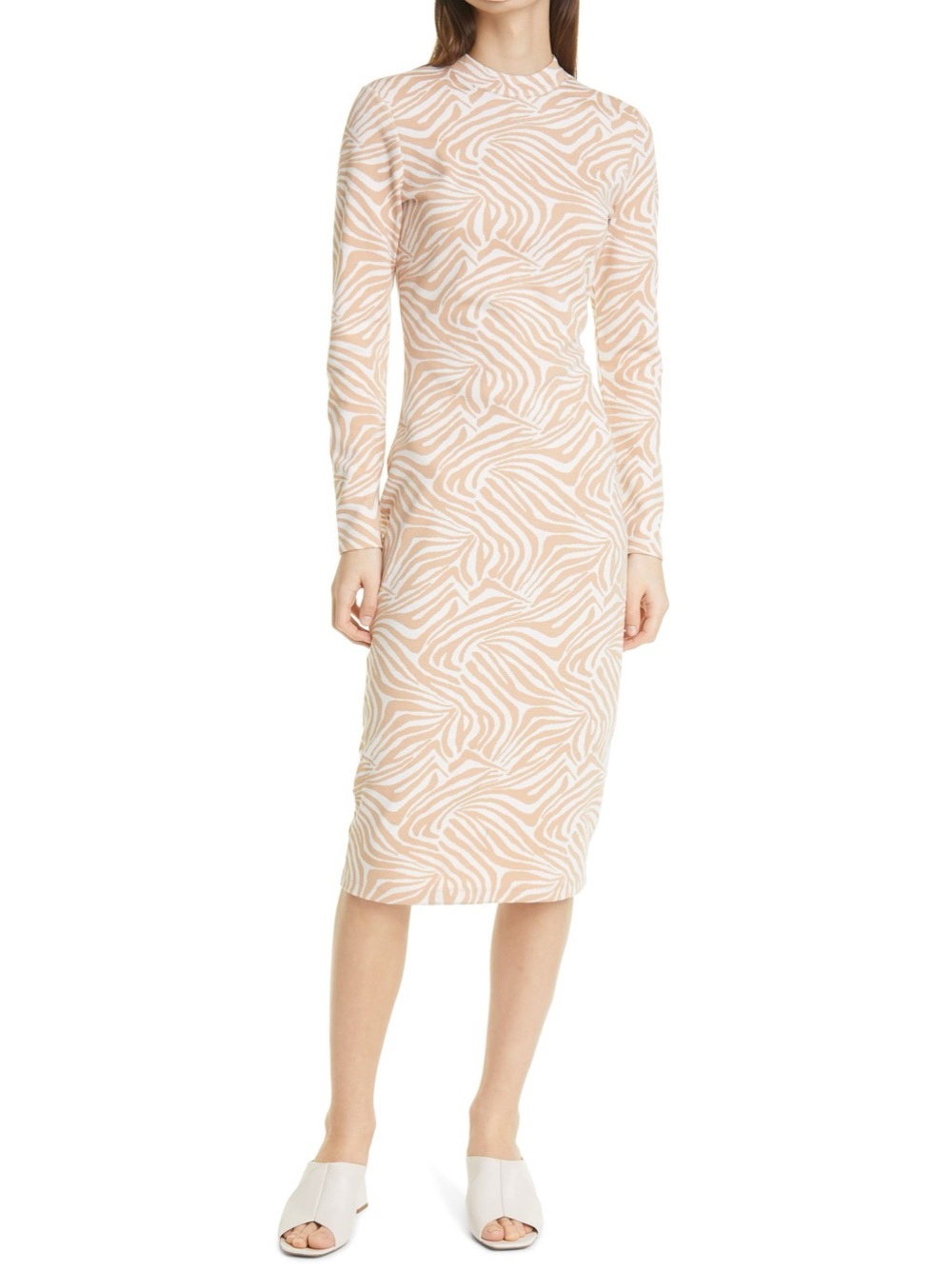 Ted Baker London Zebra Print Long Sleeve Midi Dress